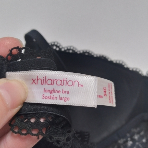 Xhilaration Black Lace Longline Bra Size 34C - Picture 10 of 13